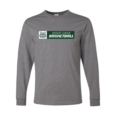 Basketball Horizontal ~ Long Sleeve 50/50 T-Shirt ~ Wood Oaks Athletics