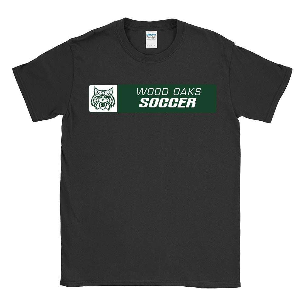 SOCCER HORIZONTAL SOFTSTYLE TEE ~ WOOD OAKS ATHLETICS ~ youth and adult ~ classic fit
