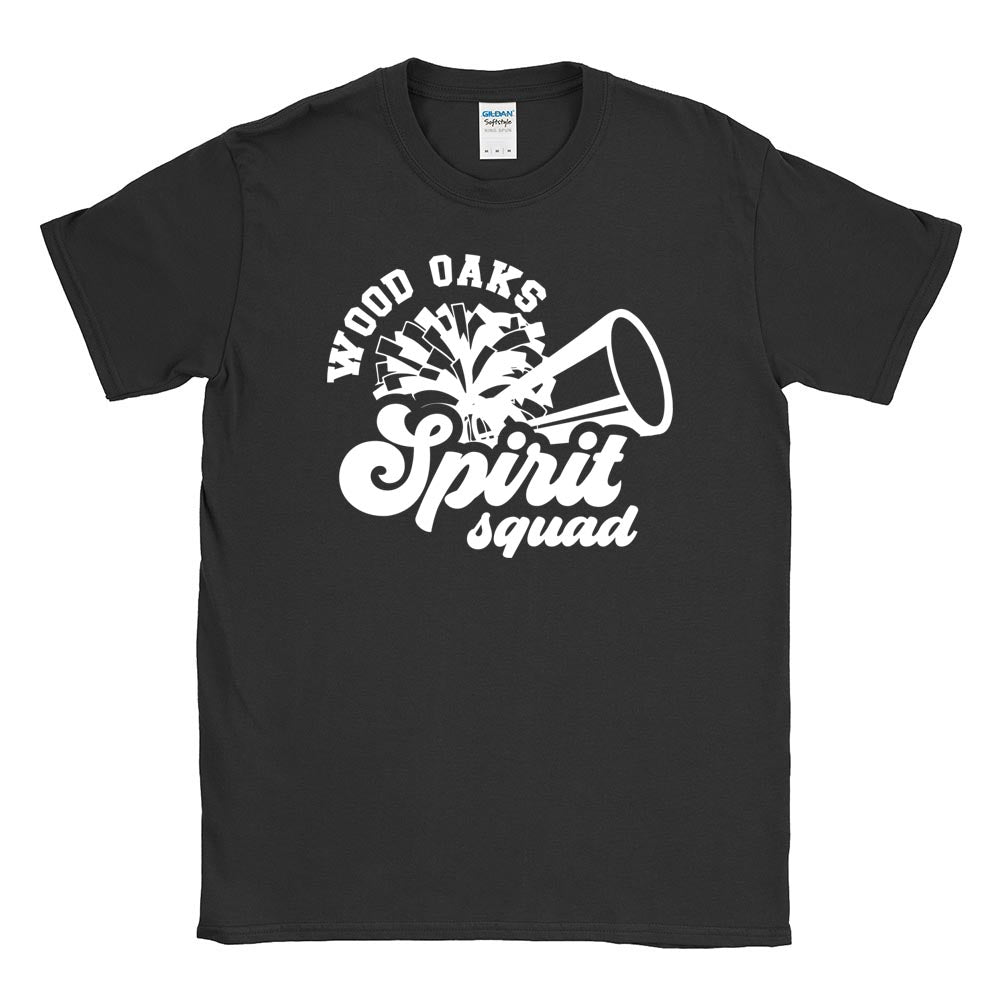 SPIRIT SQUAD SCRIPT SOFTSTYLE TEE ~ WOOD OAKS ATHLETICS ~ youth and adult ~ classic fit