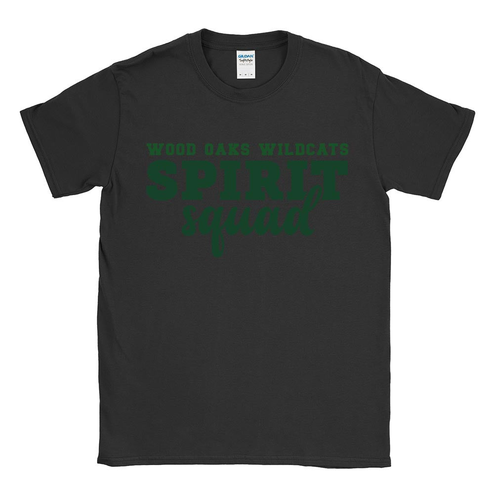 SPIRIT SQUAD SOFTSTYLE TEE ~ WOOD OAKS ATHLETICS ~ youth and adult ~ classic fit