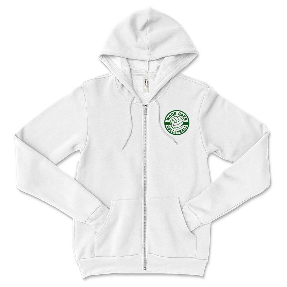 VOLLEYBALL ZIP HOODIE ~ WOOD OAKS ATHLETICS ~ youth & adult ~  classic unisex fit