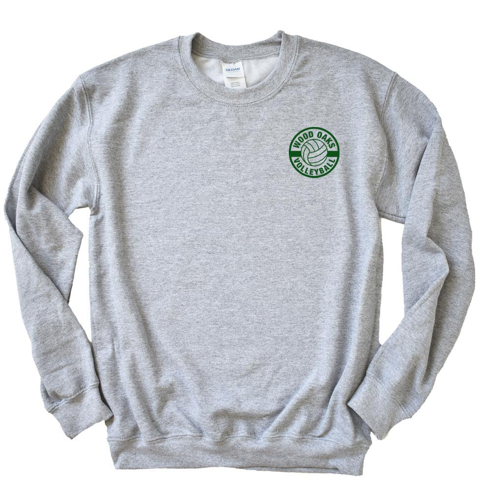 VOLLEYBALL SWEATSHIRT ~ WOOD OAKS ATHLETICS ~ youth & adult ~ classic unisex fit