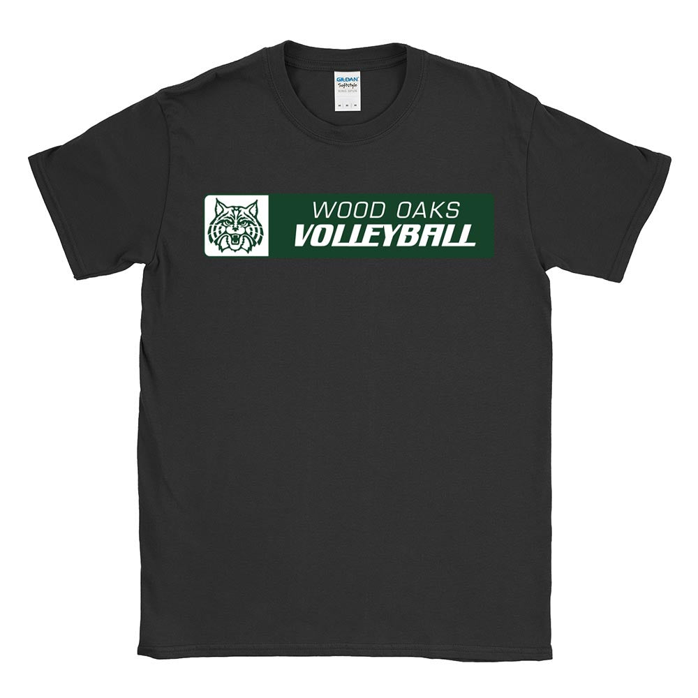 VOLLEYBALL HORIZONTAL SOFTSTYLE TEE ~ WOOD OAKS ATHLETICS ~ youth and adult ~ classic fit