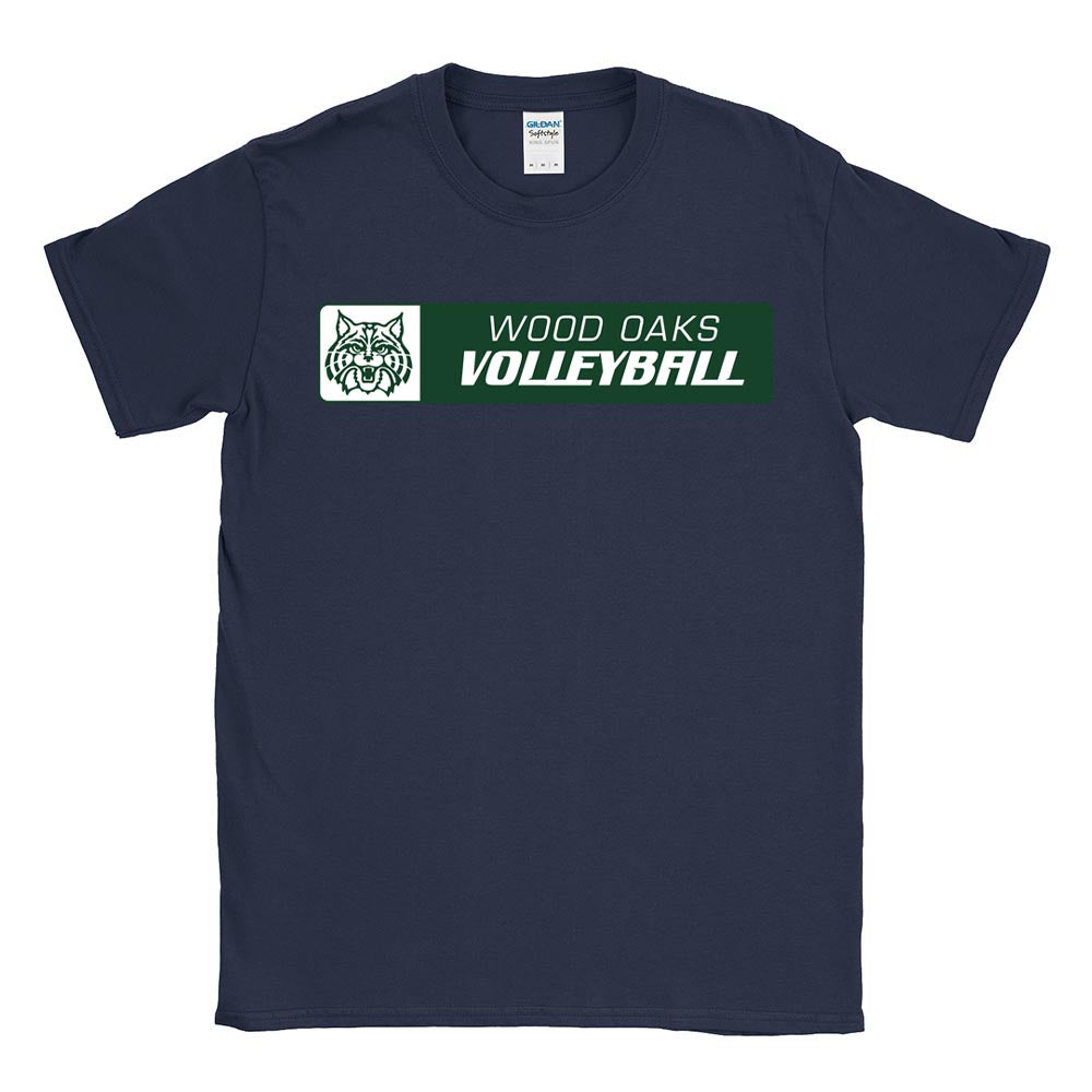 VOLLEYBALL HORIZONTAL SOFTSTYLE TEE ~ WOOD OAKS ATHLETICS ~ youth & adult ~ classic unisex fit