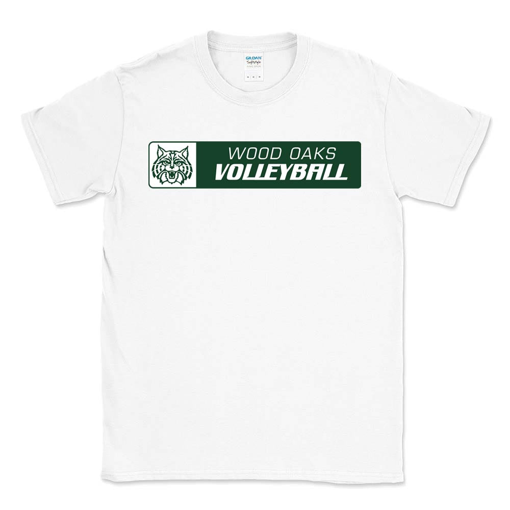 VOLLEYBALL HORIZONTAL SOFTSTYLE TEE ~ WOOD OAKS ATHLETICS ~ youth & adult ~ classic unisex fit