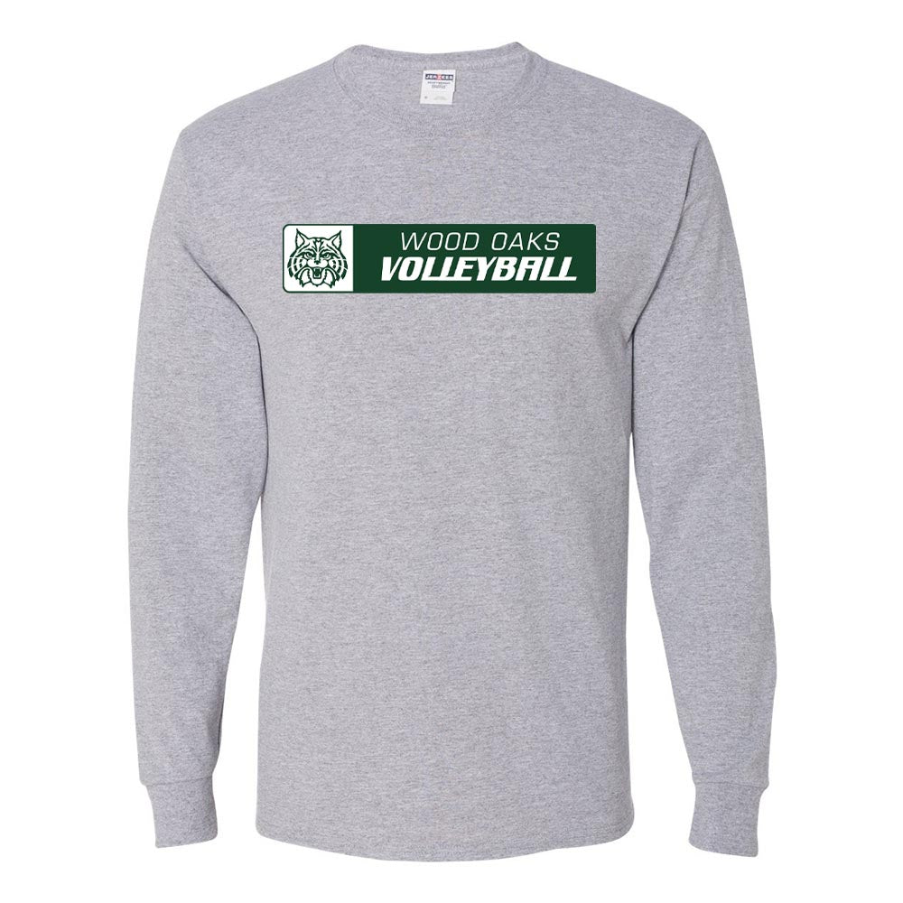 VOLLEYBALL HORIZONTAL LONG SLEEVE DRIPOWER TEE ~ WOOD OAKS ATHLETICS ~ youth and adult ~ classic fit