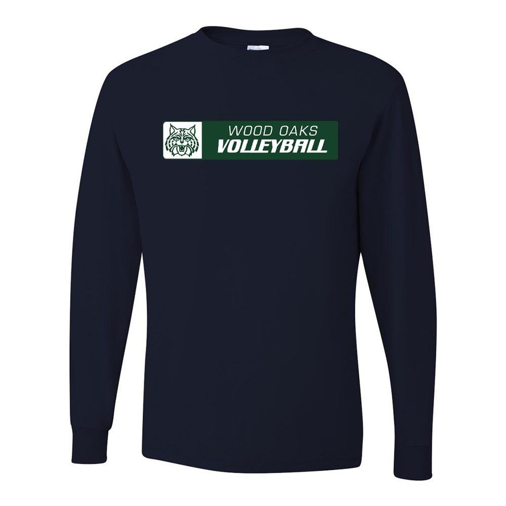 VOLLEYBALL HORIZONTAL LONG SLEEVE DRIPOWER TEE ~ WOOD OAKS ATHLETICS ~ youth & adult ~ classic fit