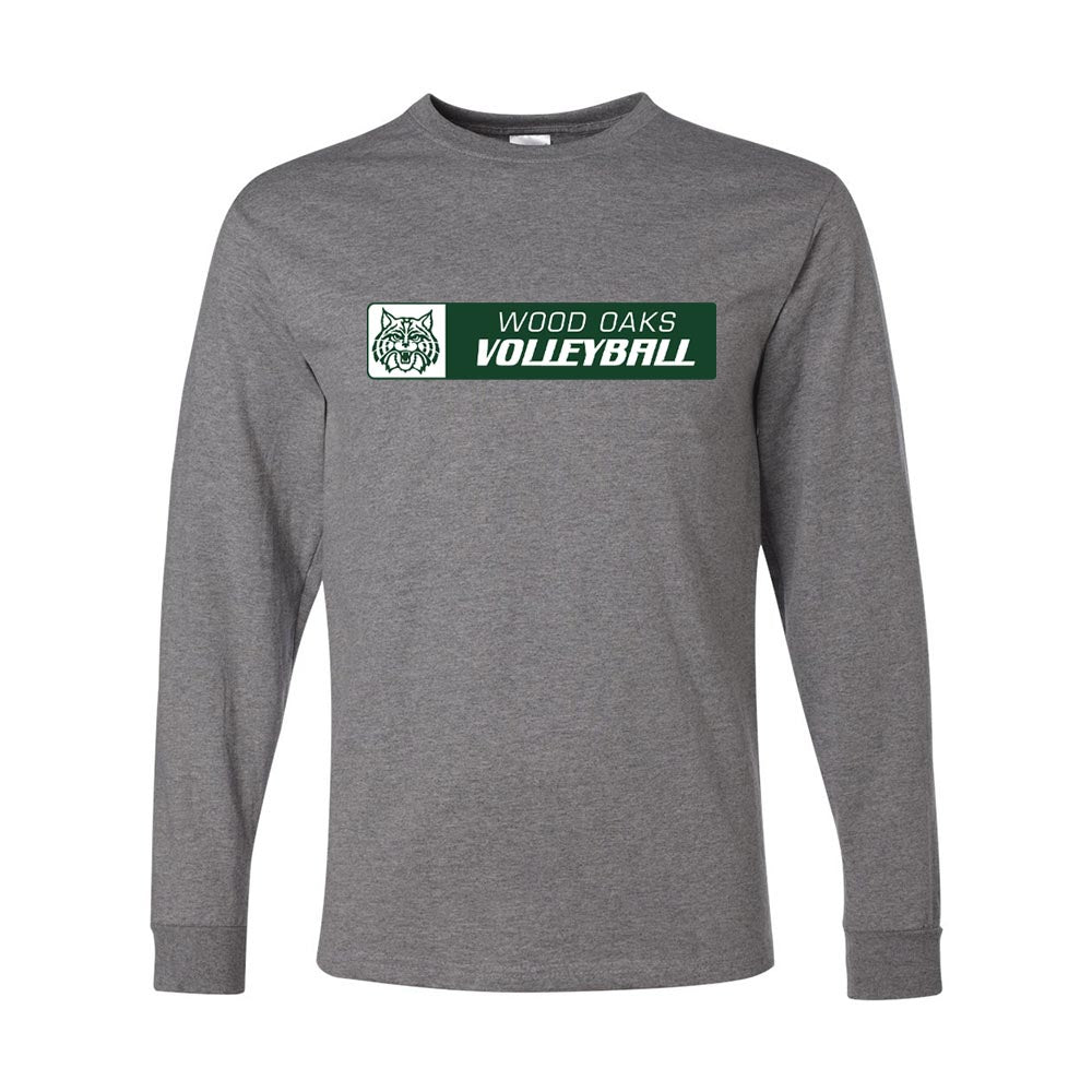 VOLLEYBALL HORIZONTAL LONG SLEEVE DRIPOWER TEE ~ WOOD OAKS ATHLETICS ~ youth & adult ~ classic fit