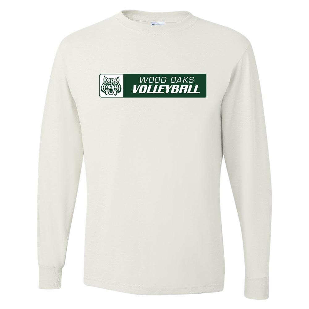 VOLLEYBALL HORIZONTAL LONG SLEEVE DRIPOWER TEE ~ WOOD OAKS ATHLETICS ~ youth & adult ~ classic fit