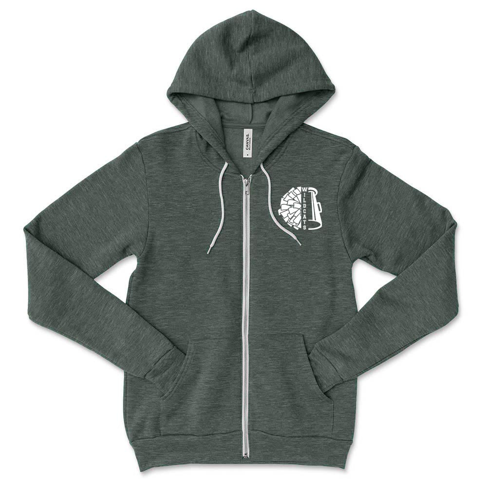 SPIRIT SQUAD UNISEX ZIP HOODIE ~ WOOD OAKS ATHLETICS ~ youth and adult ~  classic fit