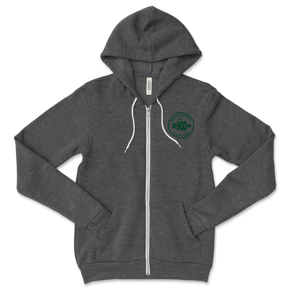 CROSS COUNTRY ZIP HOODIE ~ WOOD OAKS ATHLETICS ~ youth & adult ~  classic unisex fit