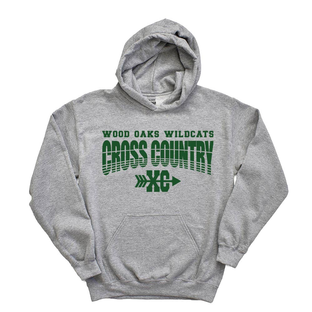 CROSS COUNTRY HOODIE ~ WOOD OAKS ATHLETICS ~ youth and adult ~ classic fit
