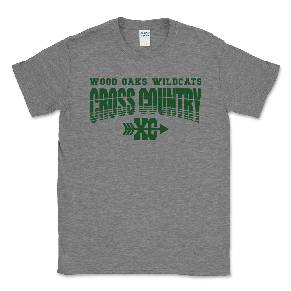 CROSS COUNTRY SOFTSTYLE TEE ~ WOOD OAKS ATHLETICS ~ youth & adult ~ classic unisex fit