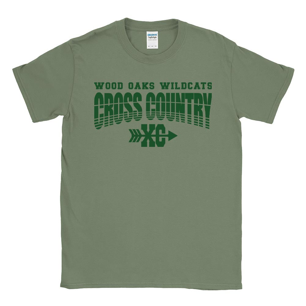 CROSS COUNTRY SOFTSTYLE TEE ~ WOOD OAKS ATHLETICS ~ youth and adult ~ classic fit