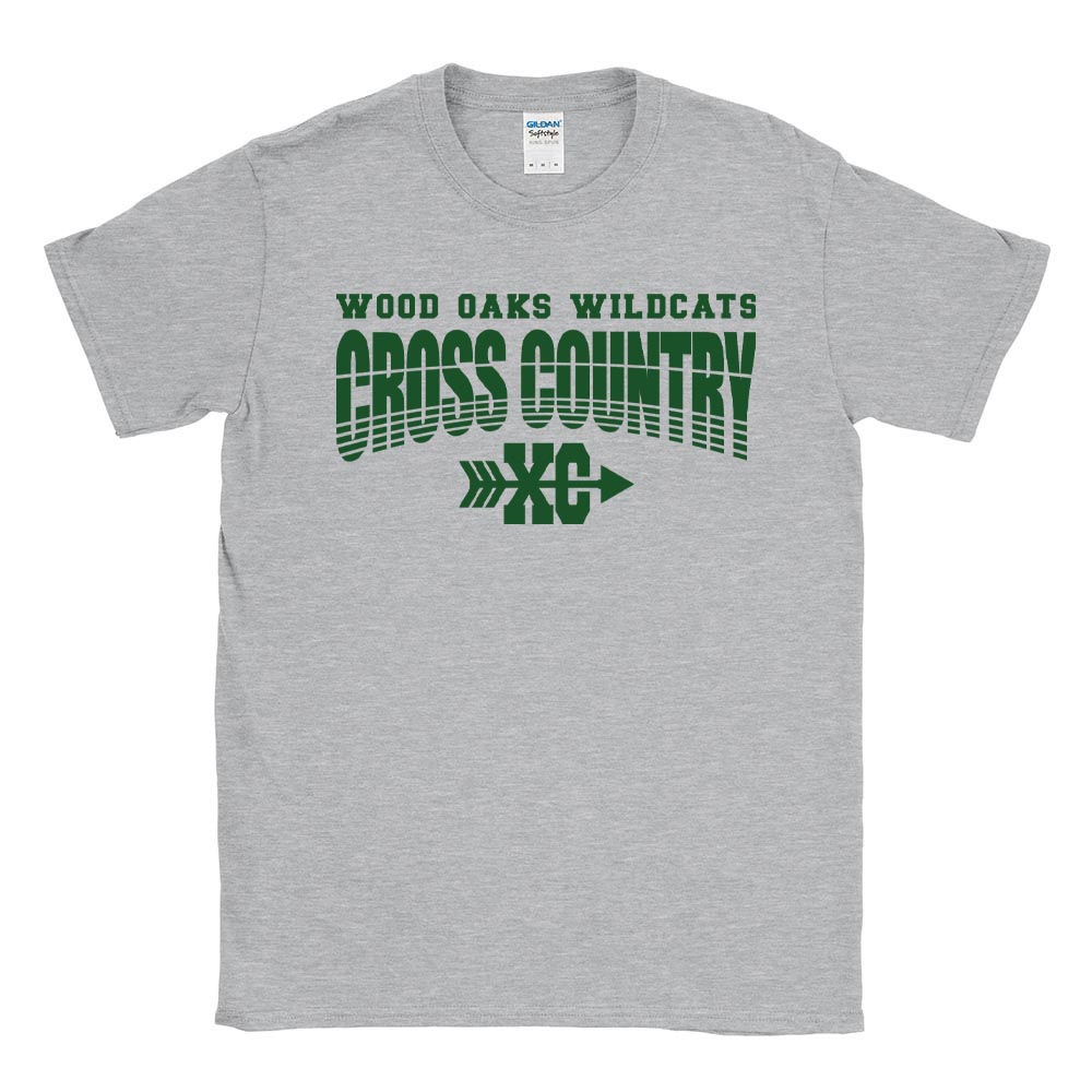 CROSS COUNTRY SOFTSTYLE TEE ~ WOOD OAKS ATHLETICS ~ youth & adult ~ classic unisex fit