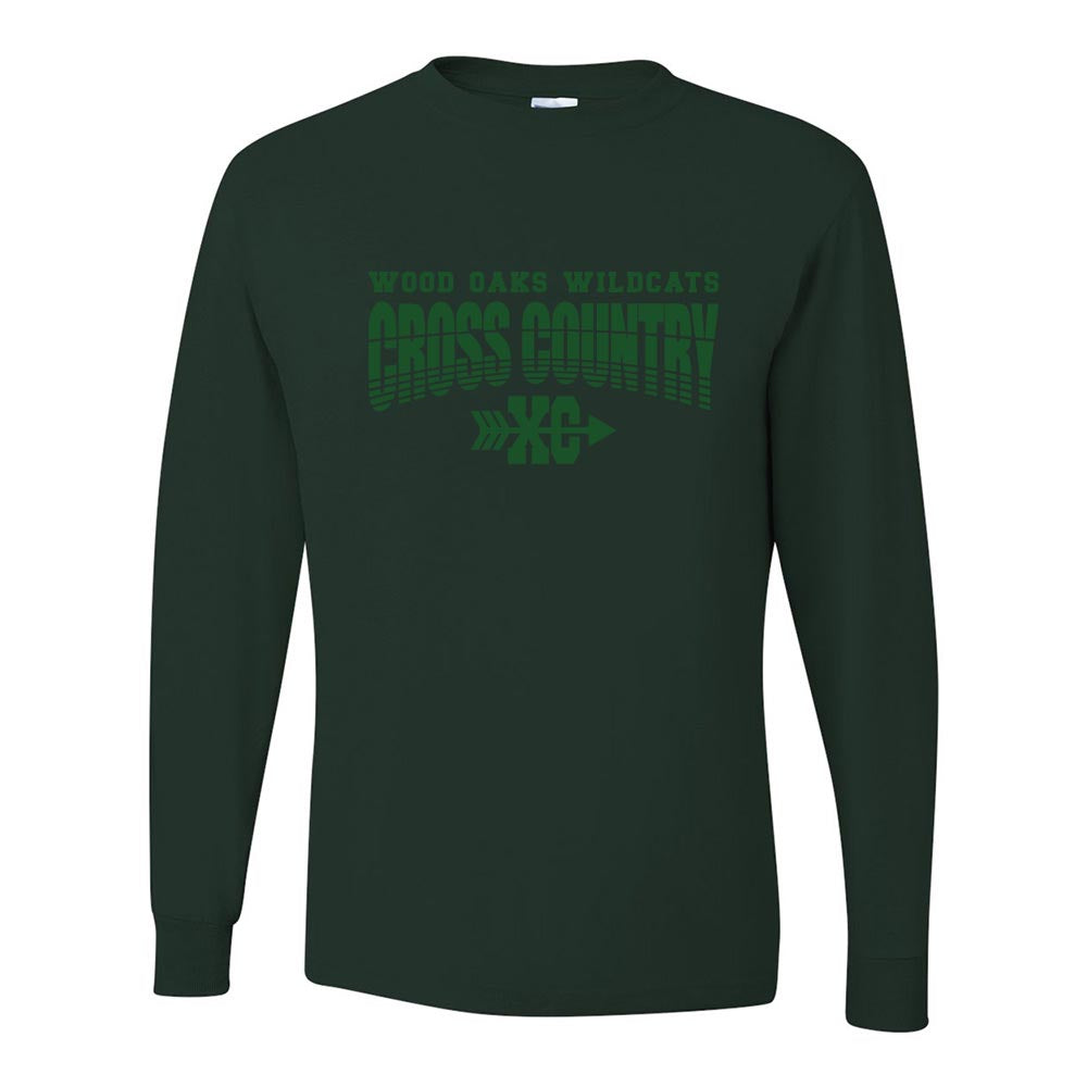 CROSS COUNTRY LONG SLEEVE DRIPOWER TEE ~ WOOD OAKS ATHLETICS ~ youth & adult ~ classic fit