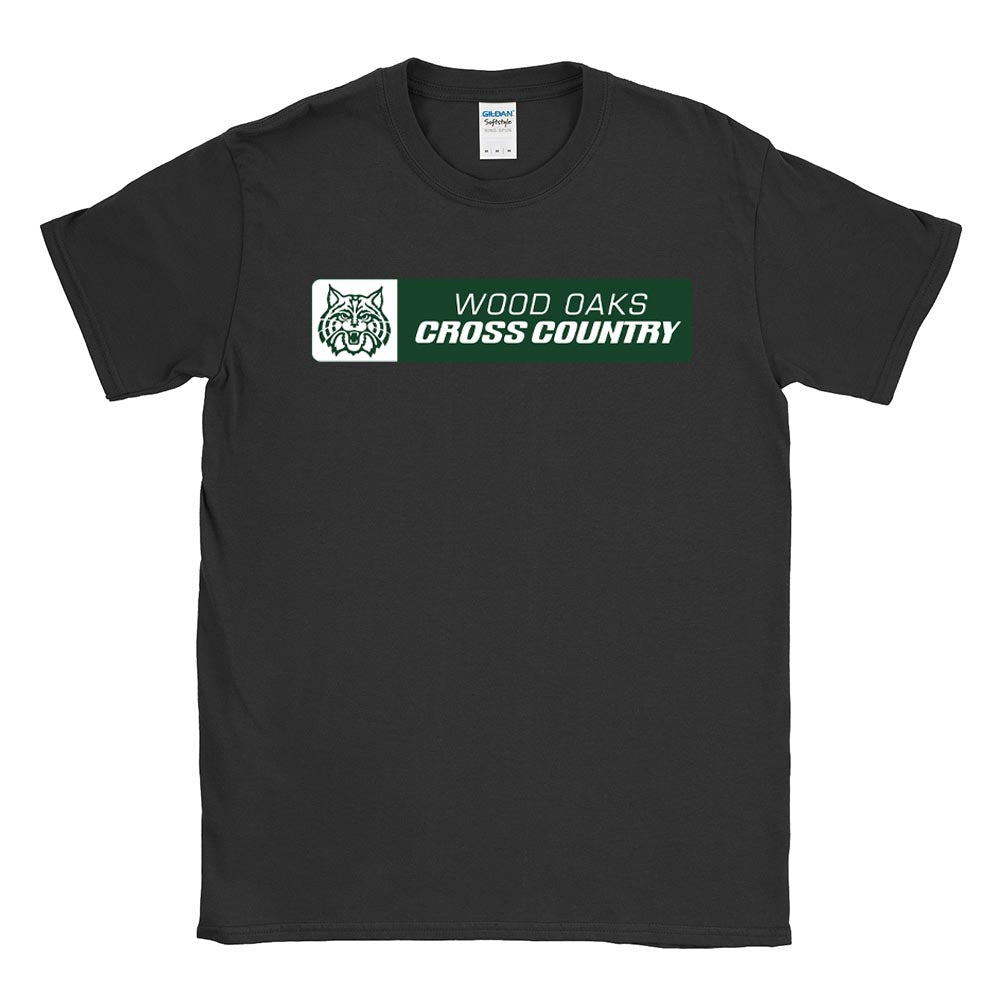 CROSS COUNTRY HORIZONTAL SOFTSTYLE TEE ~ WOOD OAKS ATHLETICS ~ youth and adult ~ classic fit