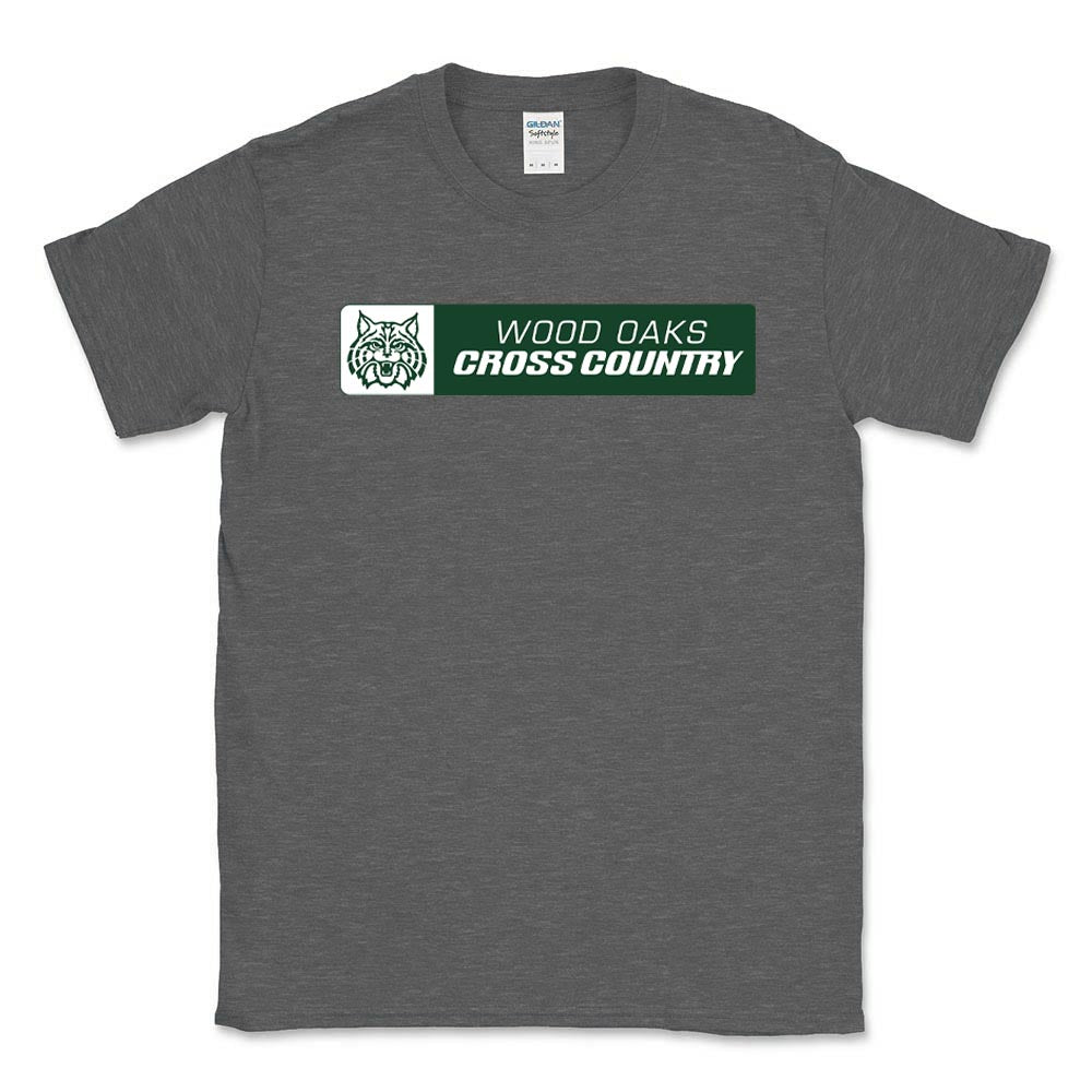 CROSS COUNTRY HORIZONTAL SOFTSTYLE TEE ~ WOOD OAKS ATHLETICS ~ youth & adult ~ classic unisex fit