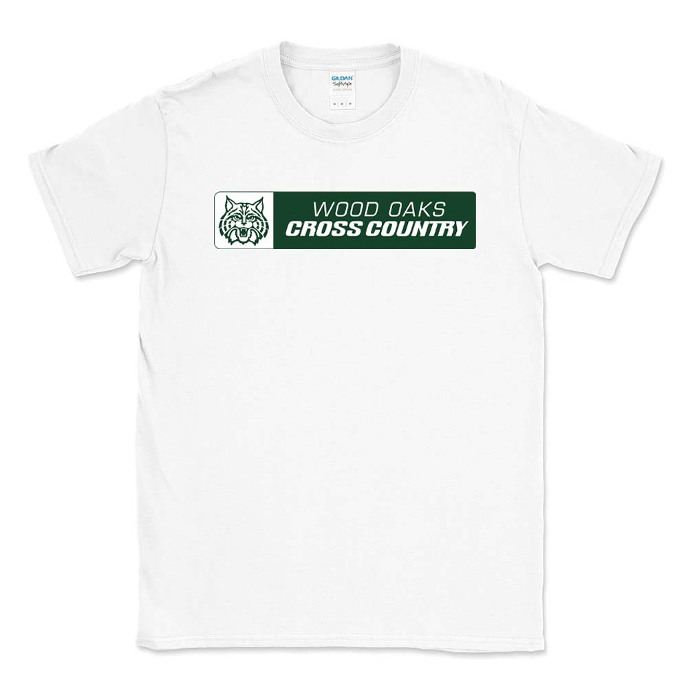 CROSS COUNTRY HORIZONTAL SOFTSTYLE TEE ~ WOOD OAKS ATHLETICS ~ youth & adult ~ classic unisex fit