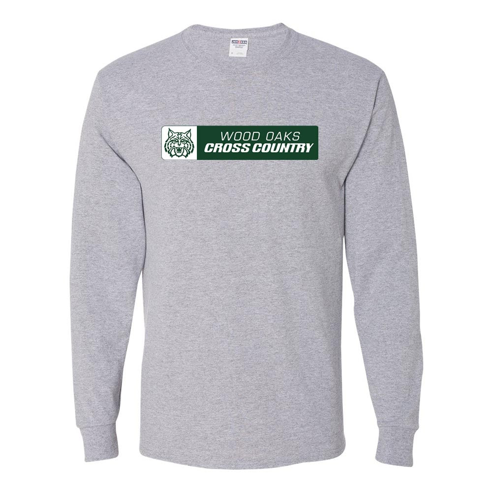 CROSS COUNTRY HORIZONTAL LONG SLEEVE DRIPOWER TEE ~ WOOD OAKS ATHLETICS ~ youth and adult ~ classic fit