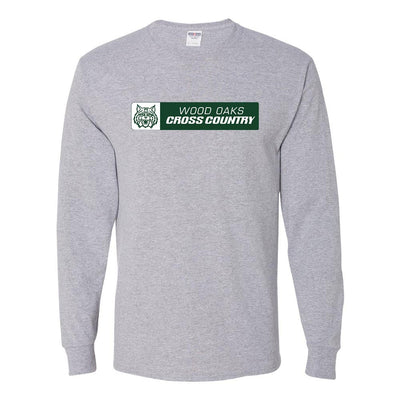 Cross Country Horizontal ~ Long Sleeve 50/50 T-Shirt ~ Wood Oaks Athletics