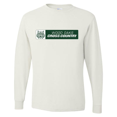 Cross Country Banner ~ Long Sleeve Dripower T-Shirt ~ Wood Oaks Athletics