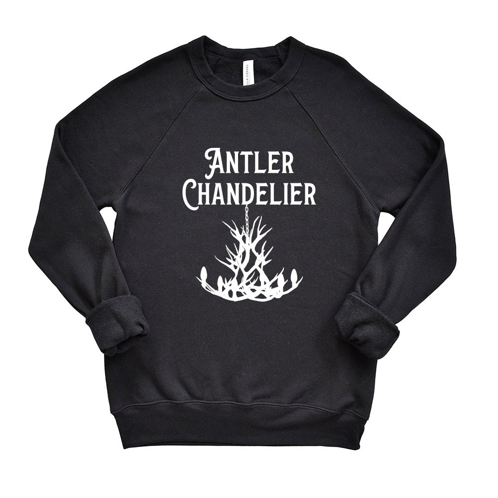 ANTLER CHANDELIER  unisex fleece raglan sweatshirt   classic fit
