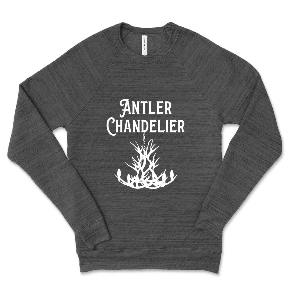 ANTLER CHANDELIER  unisex fleece raglan sweatshirt   classic fit