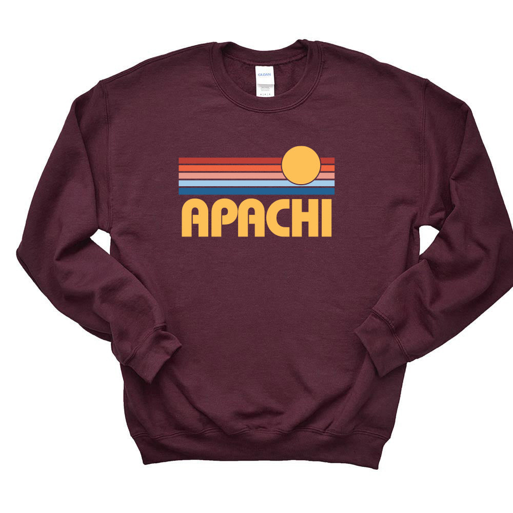 SUNSET STRIPES APACHI SWEATSHIRT ~ APACHI DAY CAMP ~ adult ~ classic unisex fit