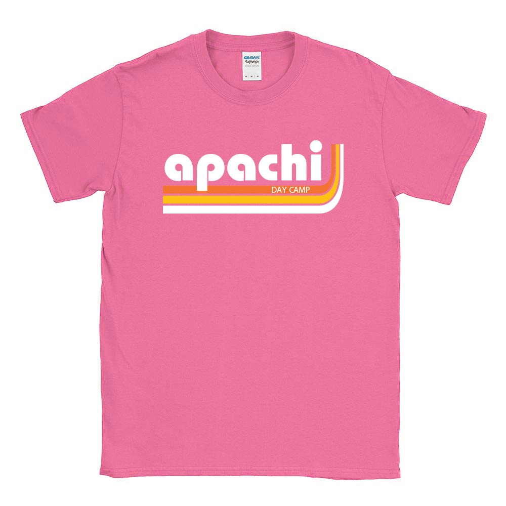 Retro Stripes ~ 50/50 Adult T-Shirt ~ Apachi Day Camp