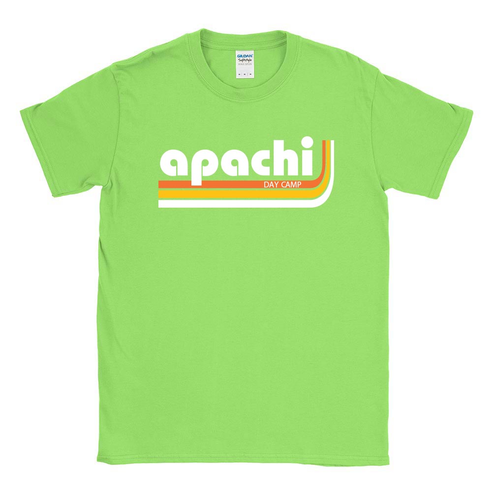Retro Stripes ~ 50/50 Adult T-Shirt ~ Apachi Day Camp
