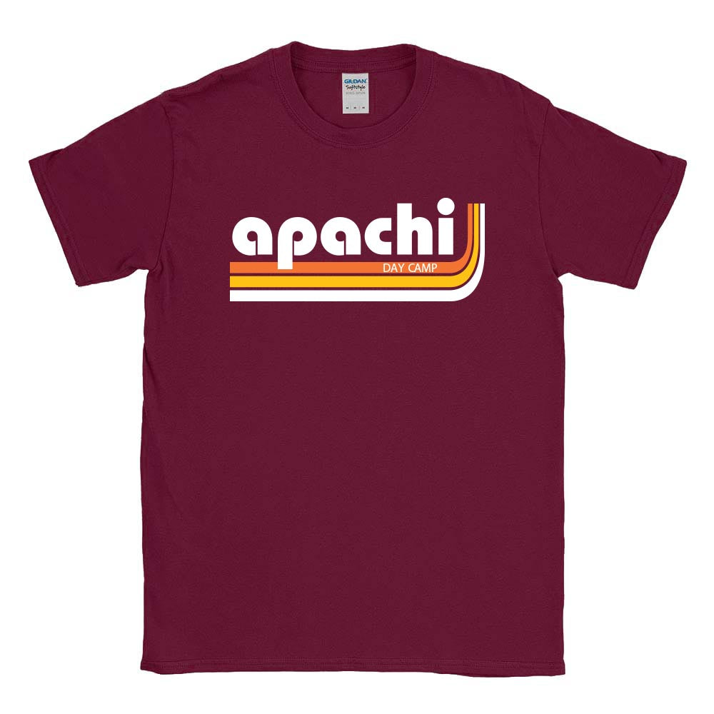 Retro Stripes ~ 50/50 Adult T-Shirt ~ Apachi Day Camp