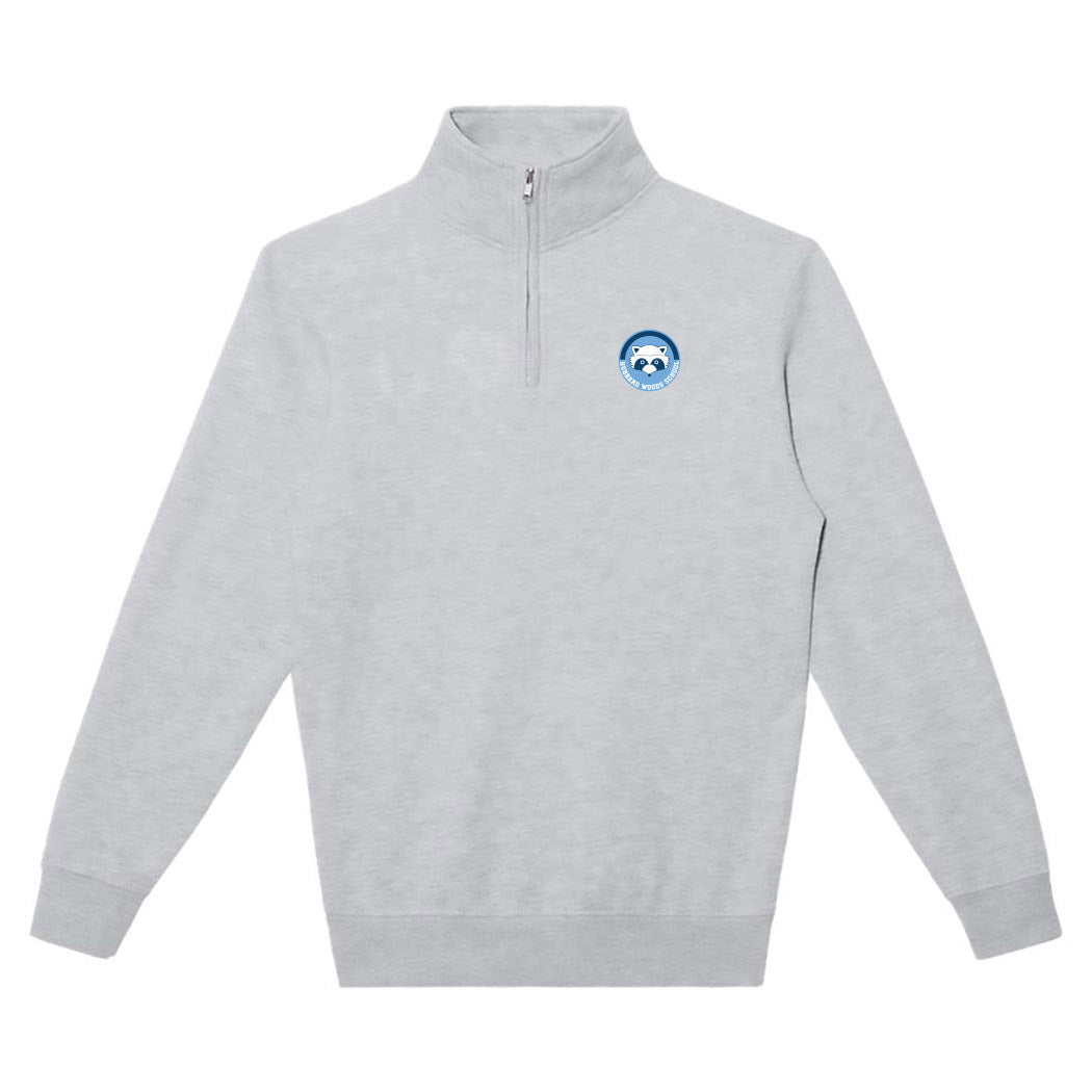 Badge ~ 1/4 Zip Sweatshirt ~ Hubbard Woods Elementary School-heather grey