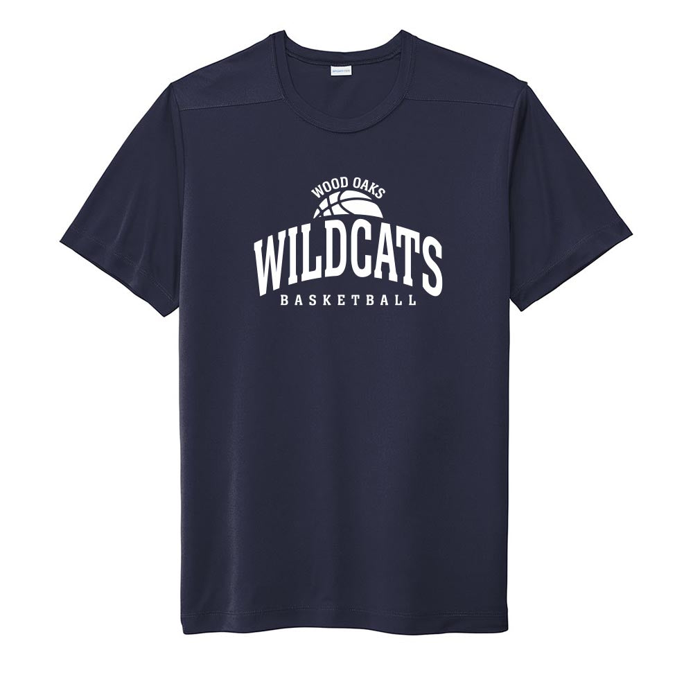 Basketball Arc ~ Performance Tee ~ Wood Oaks Junior High Athletics