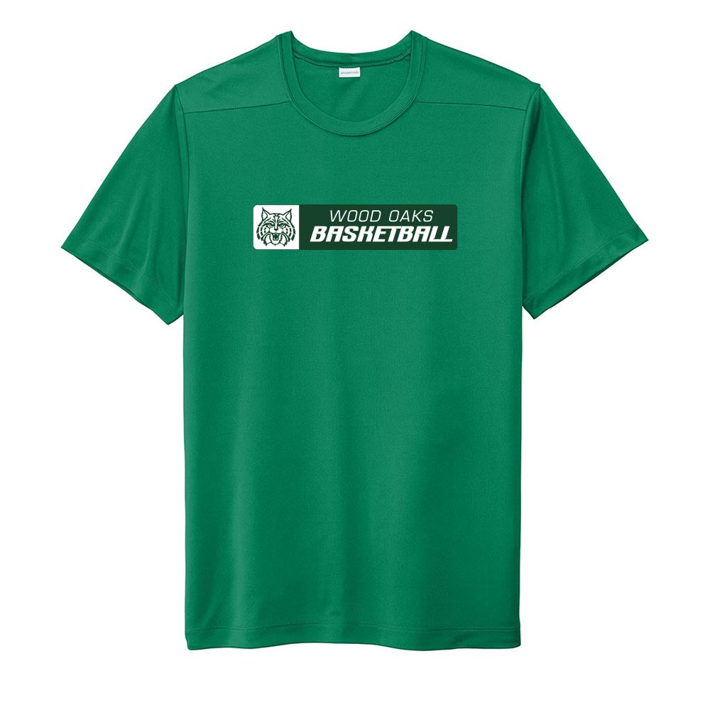 Basketball Banner ~ Performance Tee ~ Wood Oaks Junior High Athletics