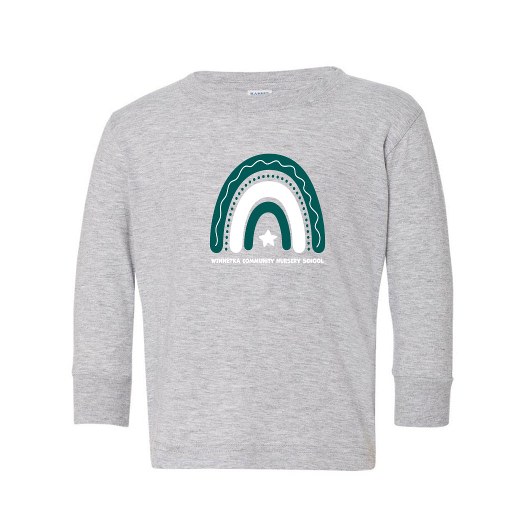 Boho Rainbow ~ Toddler Jersey Long Sleeve T-Shirt ~ Winnetka Community Nursery School-heather