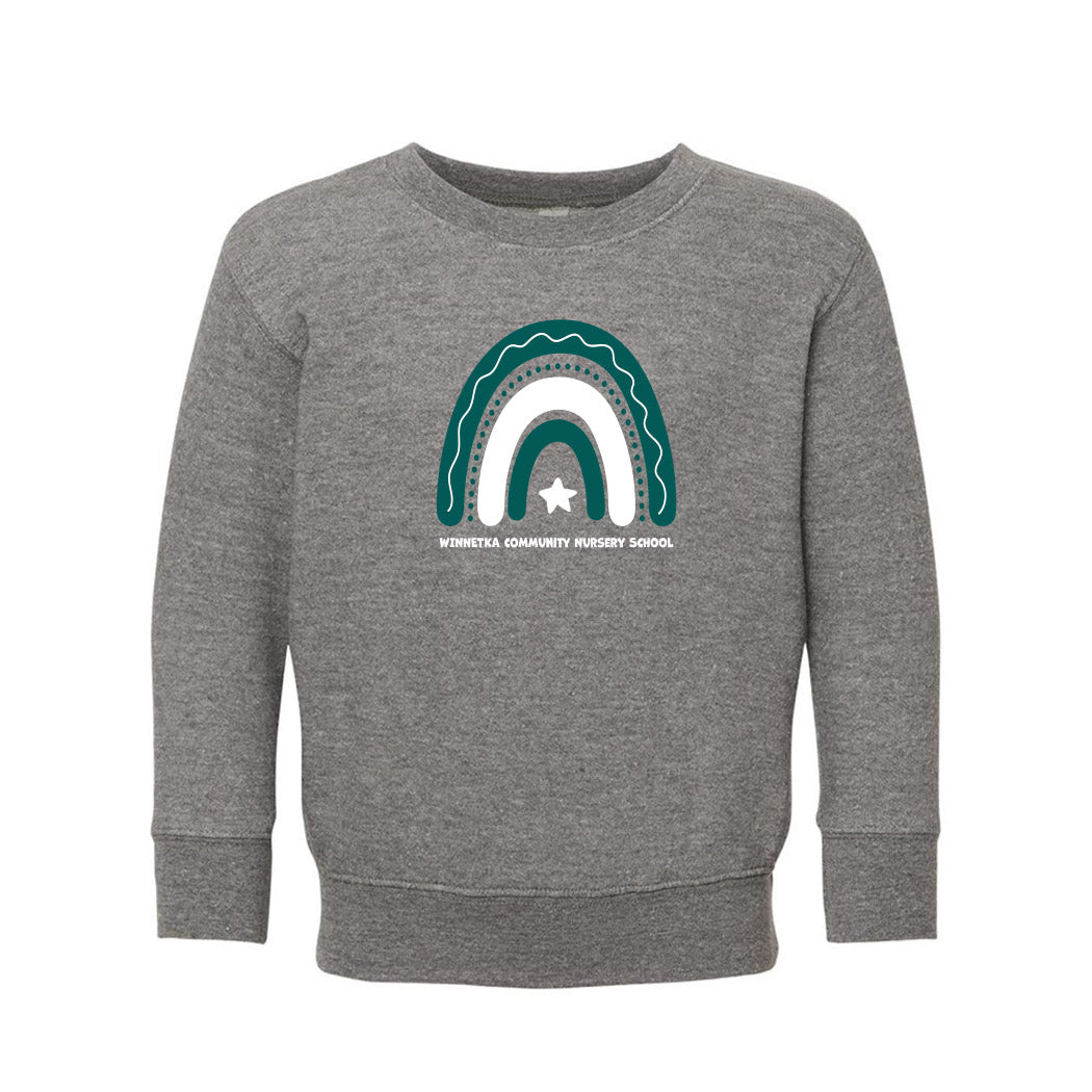Boho Rainbow ~ Toddler Jersey Long Sleeve T-Shirt ~ Winnetka Community Nursery School-granite heather