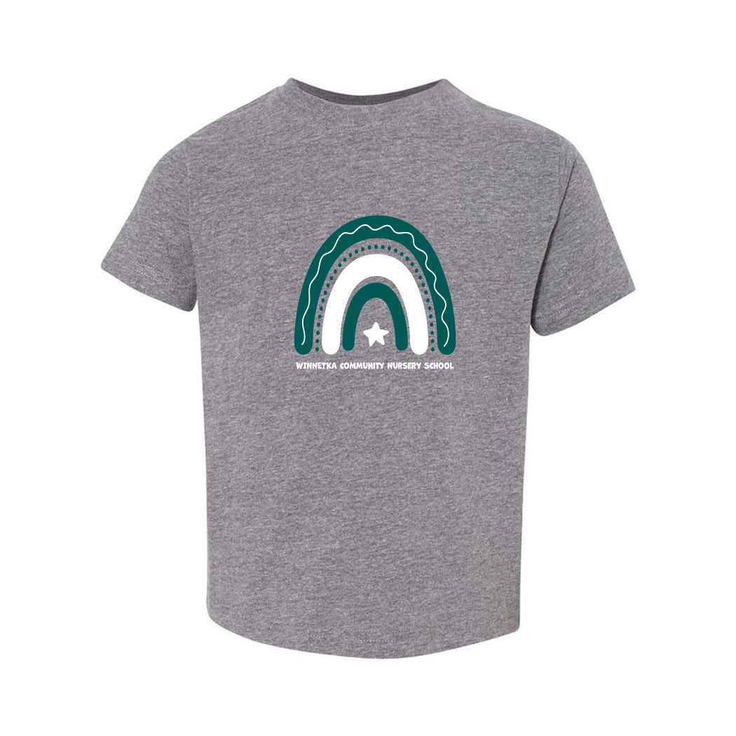 Boho Rainbow ~ Toddler Jersey Long Sleeve T-Shirt ~ Winnetka Community Nursery School-granite heather