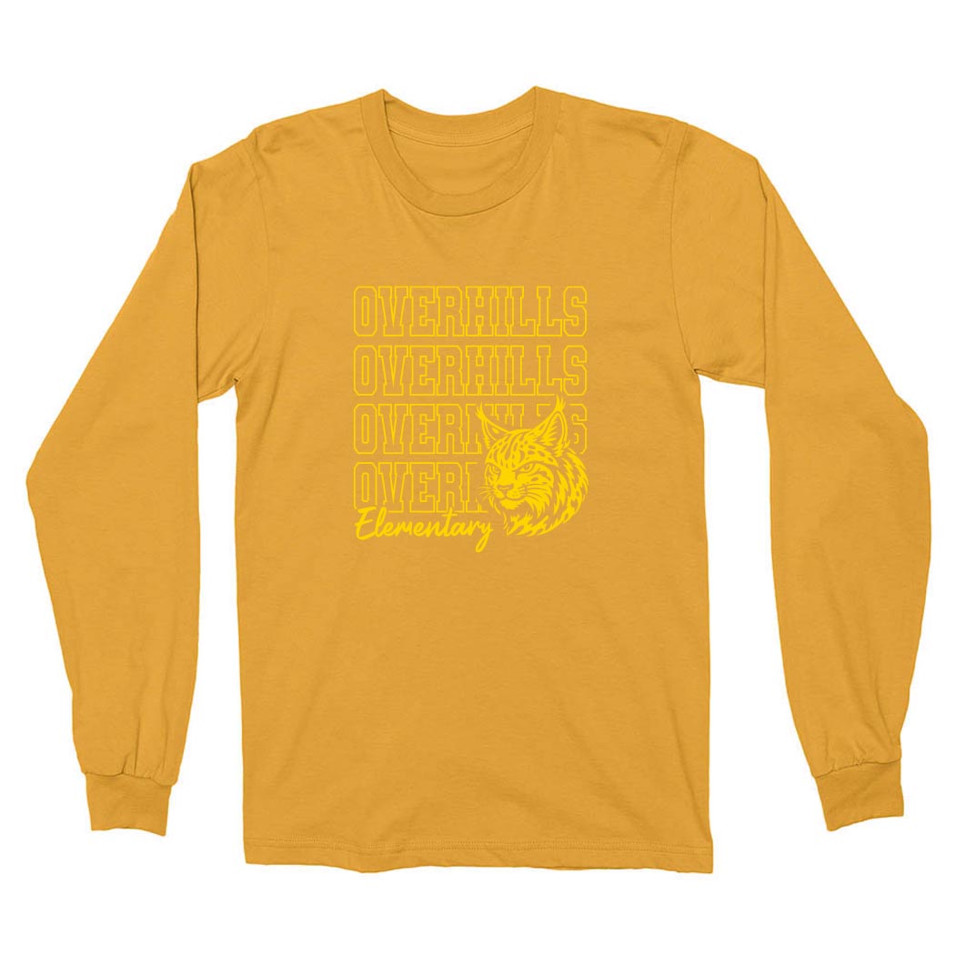 Bright Repeater Overhills ~ Cotton Long Sleeve T-Shirt ~ Overhills Elementary School