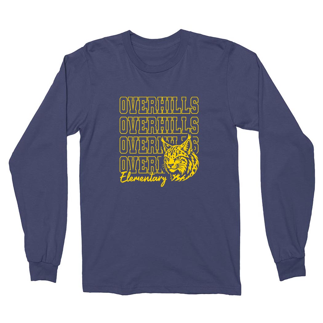 Bright Repeater Overhills ~ Cotton Long Sleeve T-Shirt ~ Overhills Elementary School