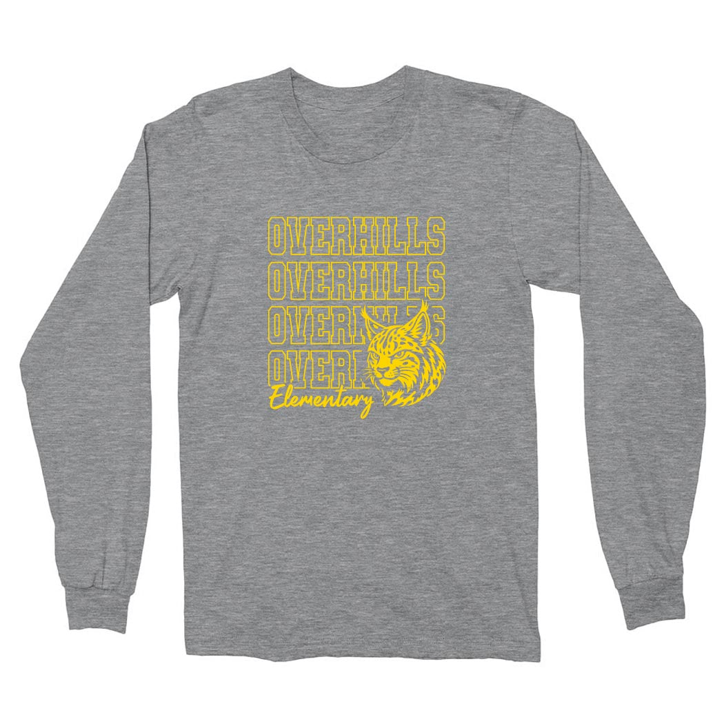 Bright Repeater Overhills ~ Cotton Long Sleeve T-Shirt ~ Overhills Elementary School