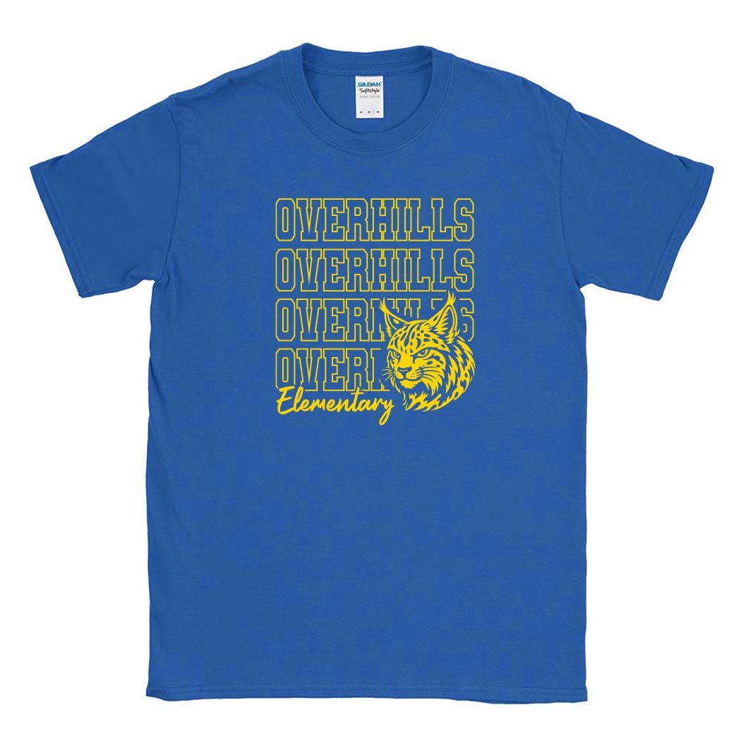 Bright Repeater Overhills ~ Cotton T-Shirt ~ Overhills Elementary School