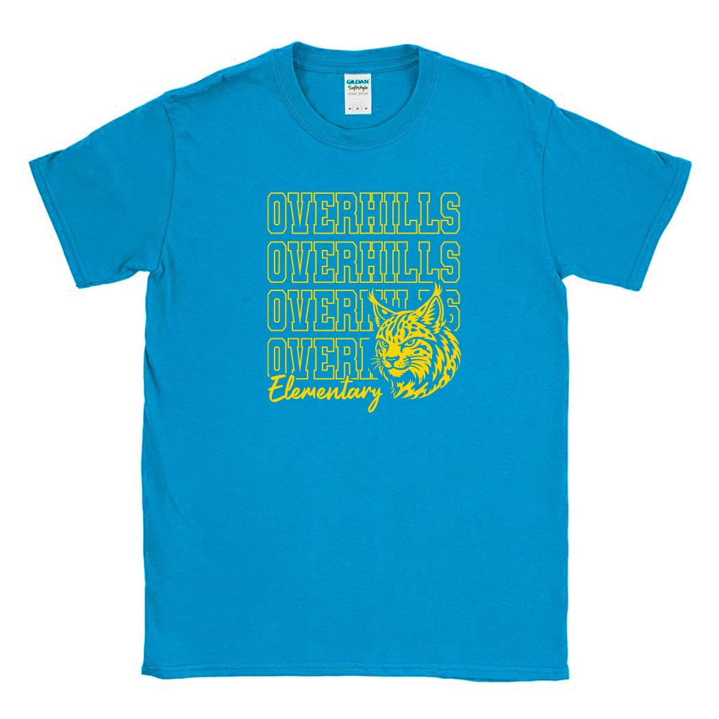 Bright Repeater Overhills ~ Cotton T-Shirt ~ Overhills Elementary School