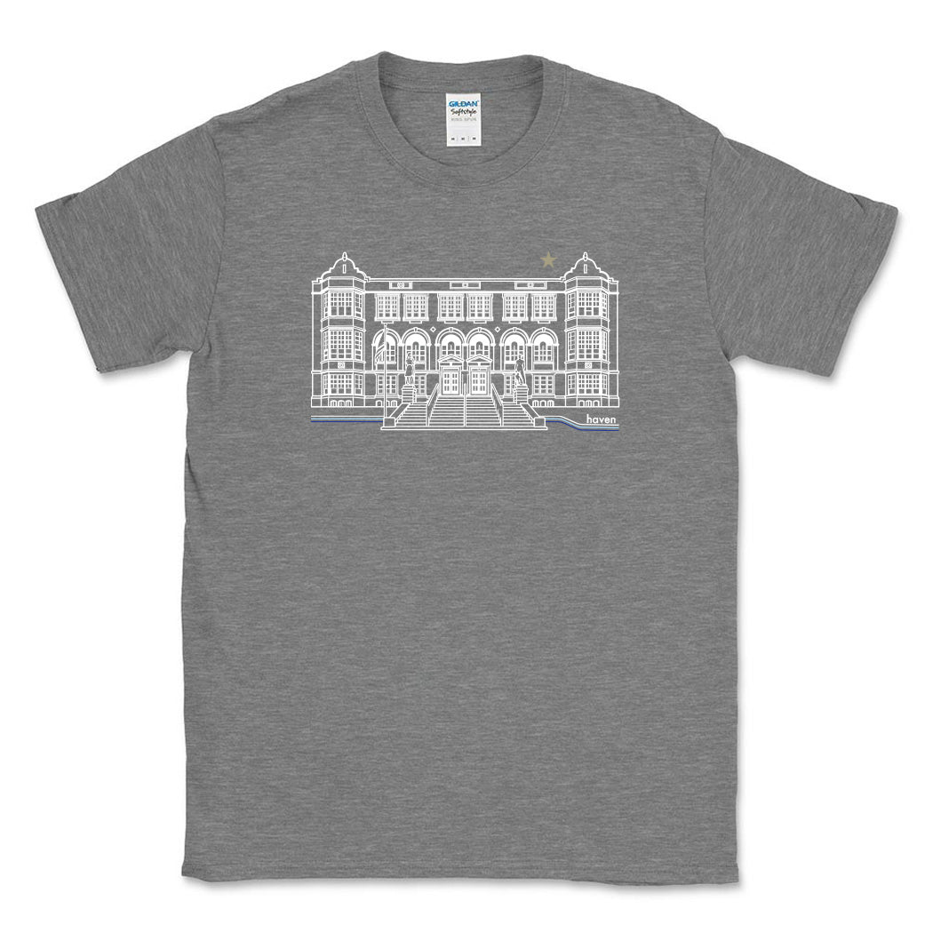 Building ~ Cotton T-Shirt ~ Haven Middle School-graphite heather