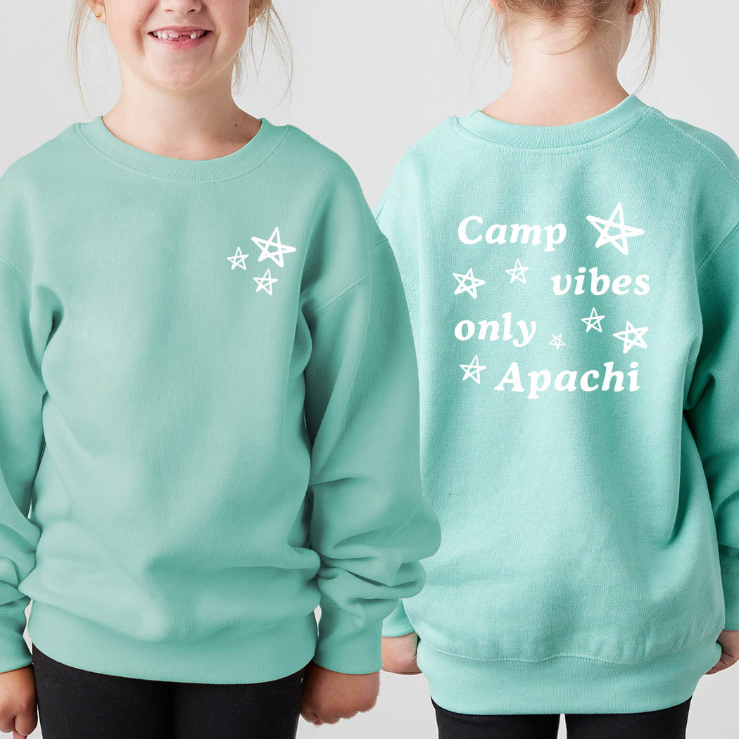 Camp Vibes Only ~ Youth Crewneck Sweatshirt  ~ Apachi Day Camp
