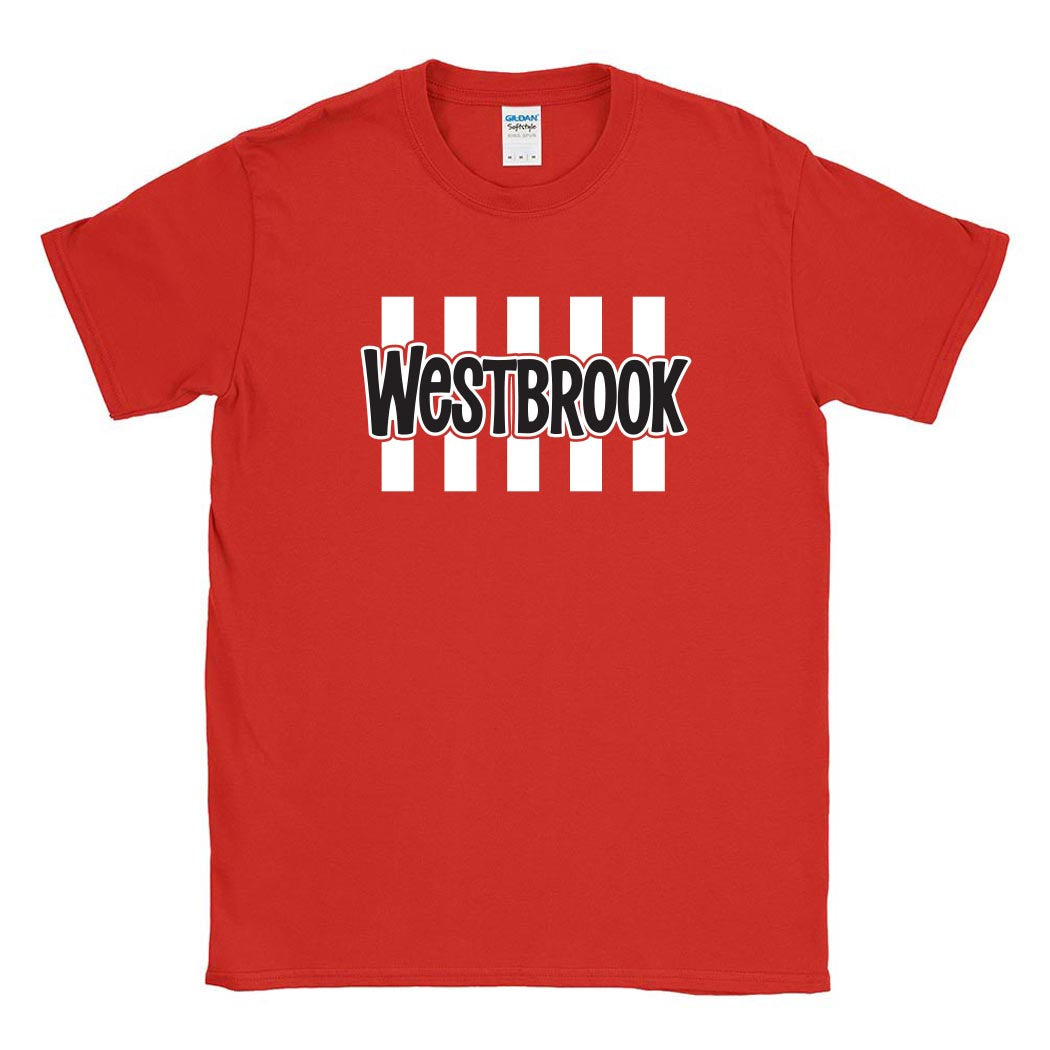 Candy Stripes Westbrook ~ Cotton T-Shirt ~ Westbrook Elementary School