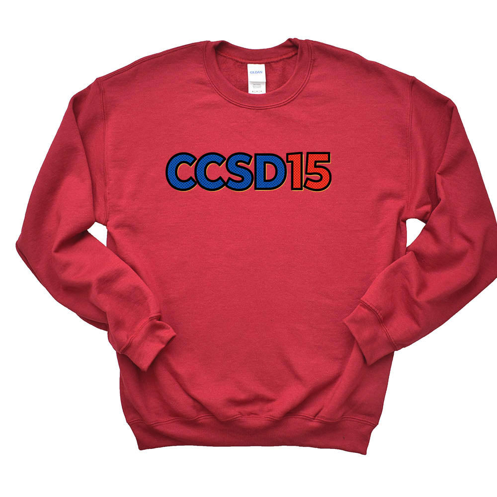 CCSD15 PopArt ~ Crewneck Sweatshirt ~ Community Consolidated School District 15