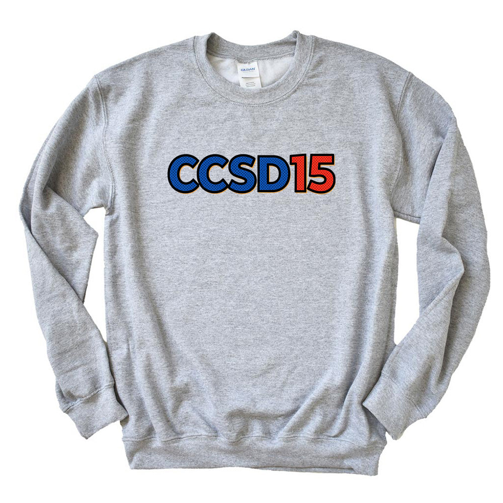 CCSD15 PopArt ~ Crewneck Sweatshirt ~ Community Consolidated School District 15