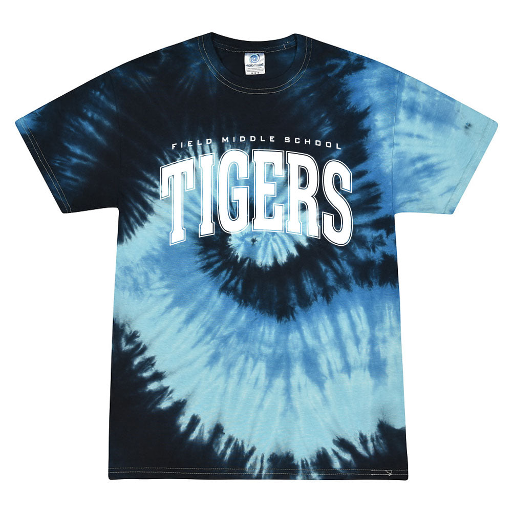 Classic Arc Field ~ Tie-Dye T-Shirt ~ Field Middle School-blue ocean