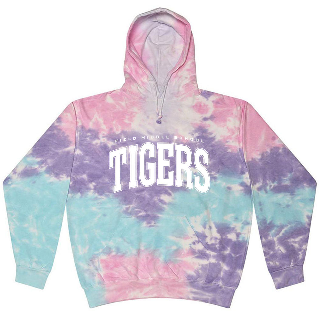 Classic Arc Field ~ Tie-Dye Hoodie ~ Field Middle School-cotton candy